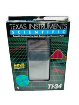 Vintage 1988 Texas Instruments TI-34 Scientific Solar Calculator w Cover &amp; Card - $24.74