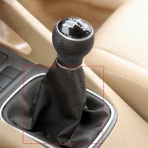 PU Leather Car Gear Shift Stick Gaiter Boot Dust-Proof Cover Black Universal Gea - £29.23 GBP