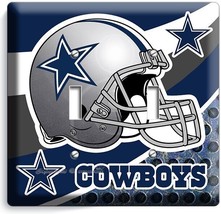 Dallas Cowboys Football Team Star 2 Gang Light Switch Wall Plate Sport Art Decor - £12.20 GBP