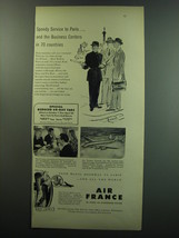 1949 Air France Ad - Speedy Service to Paris and Business Centers - £14.54 GBP