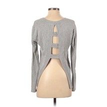 Beyond Yoga Gray Strappy Split Open Back Pullover Jersey V-neck Sweatshi... - $22.99