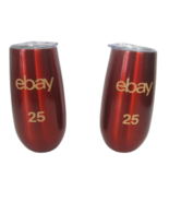 Pair of eBay 25 anniversary swag 6 oz. Wine Champagne Flute aluminum red... - £15.73 GBP