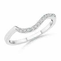 ANGARA 0.1 Ctw Natural Diamond Swirl Wedding Band in 14K Gold (Grade-GVS2) - £486.28 GBP