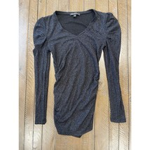 INC Shimmery Black V Neck Top Size XS - $11.84