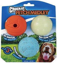 Chuckit Fetch Medley Balls Dog Toy Medium - 3 count - £18.13 GBP
