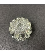 Round Clear Bubble Glass Votive/ Taper Candle Holder - unmarked - £6.72 GBP