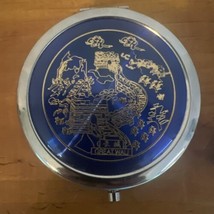 Blue  compact pocket mirror with great wall of china design - $7.22