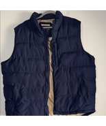 Blue Quilted Puffer Vest with Stand-Up Collar - $21.53 CAD