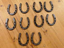 10 CAST IRON SMALL HORSESHOE 3&quot; x 3 1/2&quot; Horse Nick Nack **SMALL CHIPS I... - $24.99