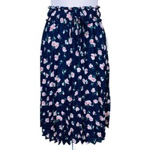 Maison Jules Pleated Skirt Medium Floral Print Midi Ruffle Trim Smocked ... - £18.19 GBP