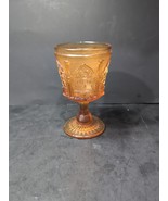Fenton Red Cliff Glass Compote, Vintage Amber Goblet, Flared Arch, Orang... - $282.25 MXN