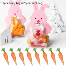  Candy Bag With Greeting Cards Easter Bunny Carrot Candy Bag Cones Transprant Pl - £114.81 GBP