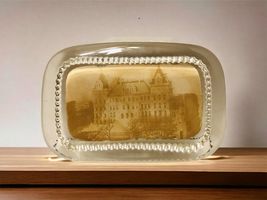 Vintage State Capital Albany, New York Souvenir Glass Paperweight Set Of 2 - $19.87