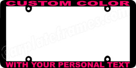 Hot Pink Lettering Thin Style Custom Personalized Color License Plate Frame - £6.32 GBP