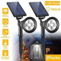 2Pack Led Solar Garden Spot Light Outdoor Wall Lawn Landscape Lamp Decoration - £37.52 GBP