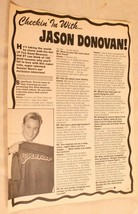 Vintage Checking In With Jason Donovan Teen Magazine Full Page Article  - £3.87 GBP