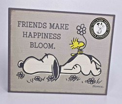 Hallmark Peanuts Snoopy &amp; Woodstock &quot;Friends Make Happiness Bloom&quot; Sign ... - £15.97 GBP