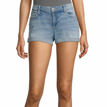 Arizona Women&#39;s Juniors Denim Shortie Shorts Size 0 Medium Festive Color - £17.15 GBP