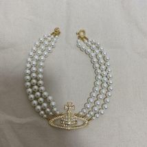 Vivienne Westwood Triple Pearl white Gold Choker Necklace MINT NO BOX - £99.68 GBP