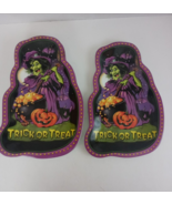 90&#39;s Halloween Melamine Snack Plate Witch Trick Or Treat lot of 5 - $24.74
