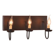 Small Sturbridge Wood Vanity Light in Black with Red - 3 Light - £143.84 GBP