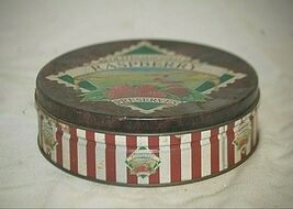 Lithograph Metal Tin Can Old Fashioned Raspberry Preserves Canister MCM - $16.82
