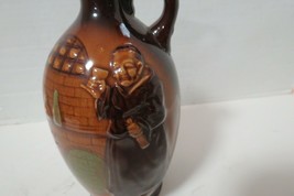 Porcelain Brown Jug W/Friar On Front Decorative Made In Japan 7.5&quot; Tall - £15.78 GBP