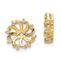 14K Gold .06ct Diamond Earring Jackets Jewelry - £246.19 GBP