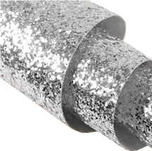 Dhhouse Self Adhesive Silver Chunky Glitter Wallpaper, Sparkle Sequins Glitter - £28.18 GBP