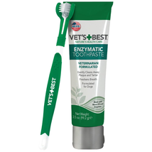 Dog Toothbrush &amp; Toothpaste Kit - Natural Ingredients Reduce Plaque, Whiten Teet - £16.03 GBP