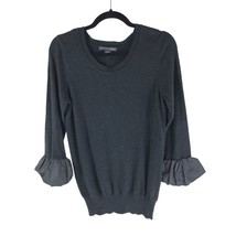 XXI Twenty One Forever21 Womens Sweater Puff Sleeve V Neck Gray M - £6.16 GBP
