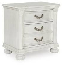 Montelaine - Antique White - Three Drawer Night Stand - $274.00