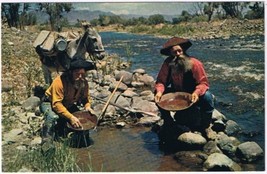 Postcard Two Goldminers Panning For Gold In River - £3.87 GBP