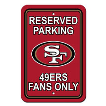 San Francisco 49ers 12&quot; by 18&quot; Reserved Parking Plastic Sign - NFL - £11.68 GBP