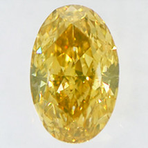 Oval Shape Diamond Fancy Brown Yellow Real Loose 0.61 Carat SI1 IGI Certificate - £501.14 GBP