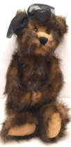 Progressive Plush Teddy Bear Vintage Jointed Girl Brown Tan Black Bow 9” - £10.73 GBP