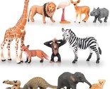 12Pcs Realistic Jungle Animals &amp; Zoo Animals Figurines, 2-6&quot; Plastic Saf... - £35.16 GBP