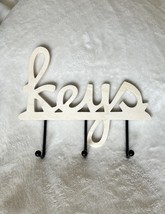 Key Holder Wall Mount-Wooden With 3 Metal Hooks - Paintable - $201.30 MXN