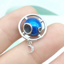 2020 Winter Release 925 Sterling Silver China Exclusive Planet Love &amp; Moon Charm - £14.06 GBP