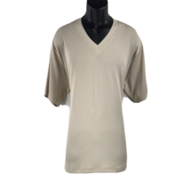 Allora Men&#39;s T-Shirt Beige V-Neck Dressy Knit Corded Lightweight Sizes X... - £13.37 GBP+