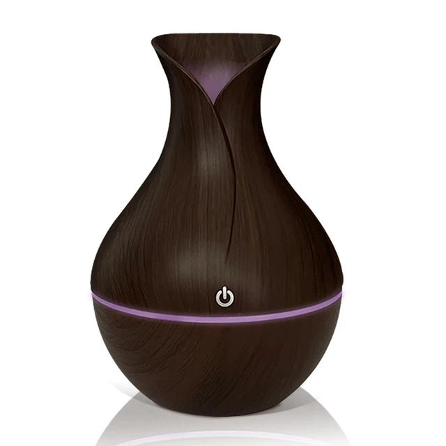 Primary image for Ultrasonic Humidifier Oil Diffuser with 7 Colors LED Lights Dark Wood Grain