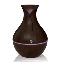 Ultrasonic Humidifier Oil Diffuser with 7 Colors LED Lights Dark Wood Grain - £12.57 GBP