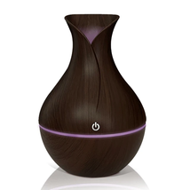 Ultrasonic Humidifier Oil Diffuser with 7 Colors LED Lights Dark Wood Grain - £12.25 GBP