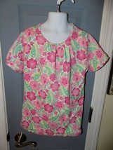 LANDS&#39; END Multi-Color Print Floral Rash Guard Swim Shirt Size M (10/12) Girl&#39;s - £13.60 GBP
