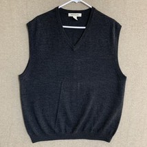 Pronto Uomo 100% Merino Wool Sweater Vest Black Men&#39;s Size Large EUC - $18.69