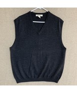 Pronto Uomo 100% Merino Wool Sweater Vest Black Men&#39;s Size Large EUC - £14.89 GBP