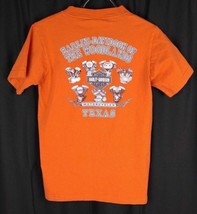 Harley Davidson Orange T Shirt Milwaukee Iron The Woodlands, TX - $12.66
