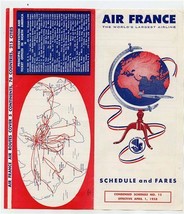 Air France Schedule and Fares No 13 April 1 1958 - $27.72