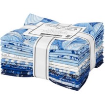 Fat Quarter Bundle Holiday Flourish Snow Flower Blue 14 Cotton Precuts M204.26 - £39.56 GBP