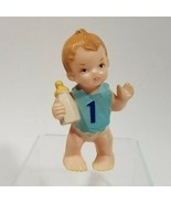 Wilton Baby Boy Cake Topper 1st Birthday Blue Hard Plastic Vintage First - £6.81 GBP